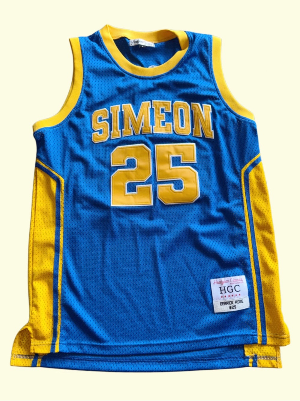 DERRICK ROSE Simeon High School Throwback Jersey Mens Medium SEWN LOGO Headgear